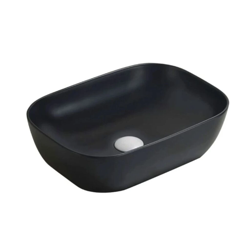 BACHA DE APOYO RECTANGULAR 45.5 X 32 X 13.5 CM NEGRO MATE - AQUALIA