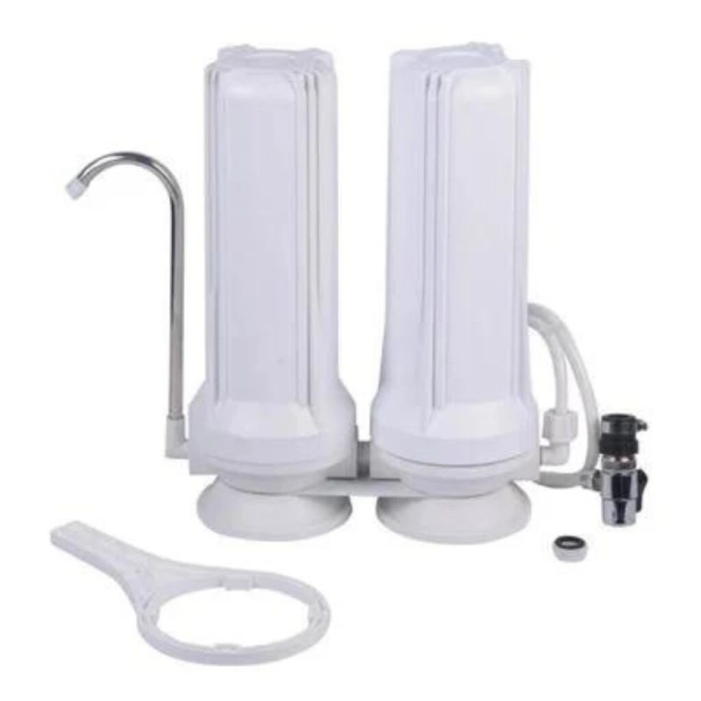 FILTRO PARA AGUA DOBLE MESADA BLANCO