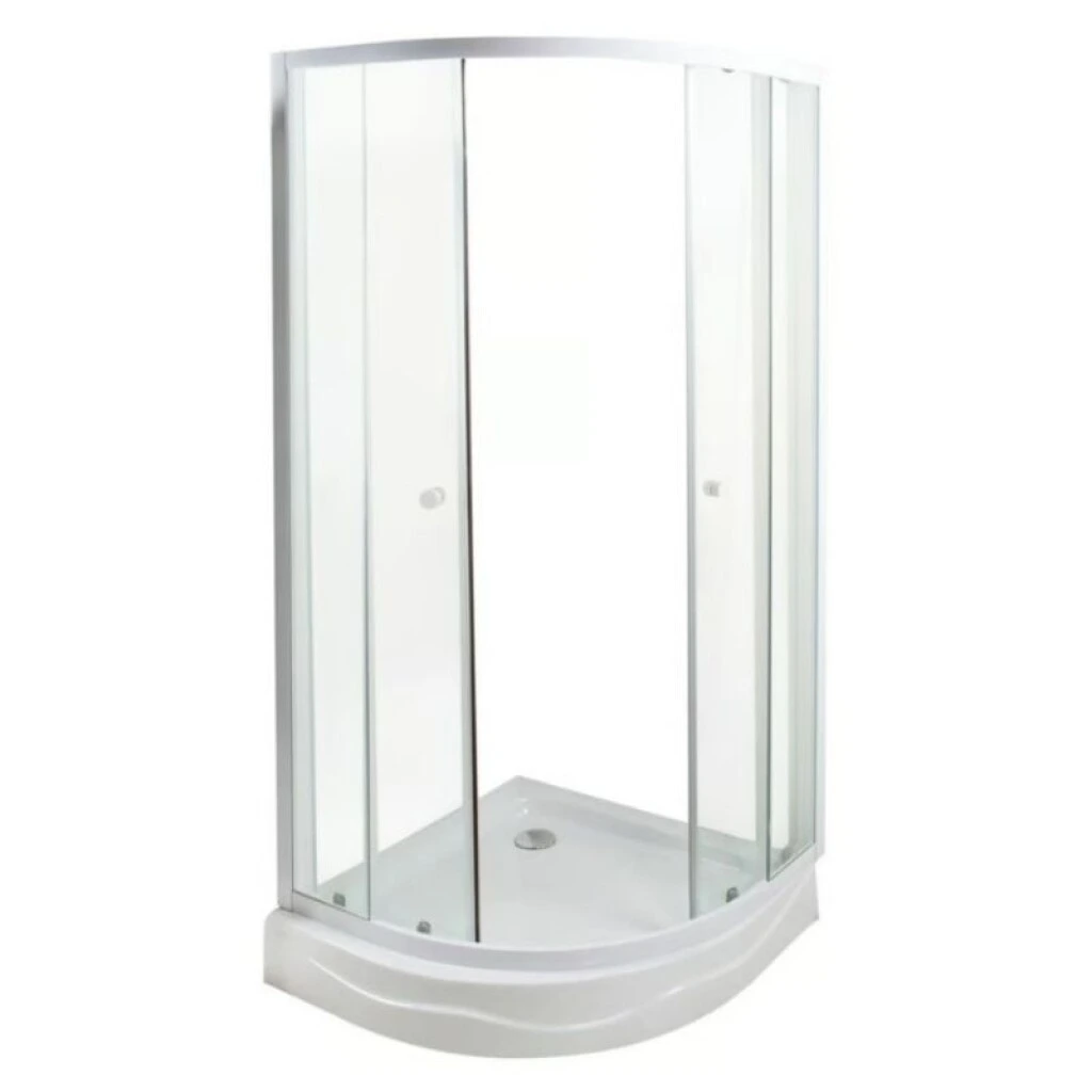 MAMPARA DE BAÑO 80 X 80 X 2 MT - CURVA