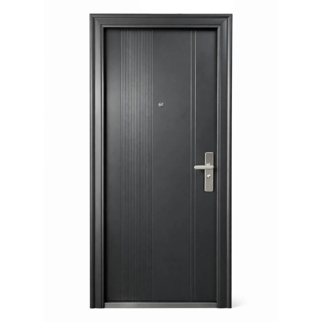 PUERTA SEMI BLINDADA 2.05 X 0.86 MT NEGRA - IZQUIERDA