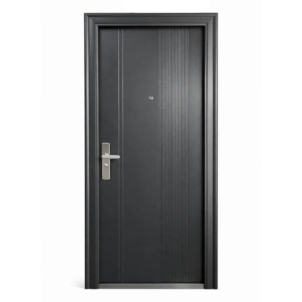 PUERTA SEMI BLINDADA 2.05 X 0.86 MT NEGRA - DERECHA