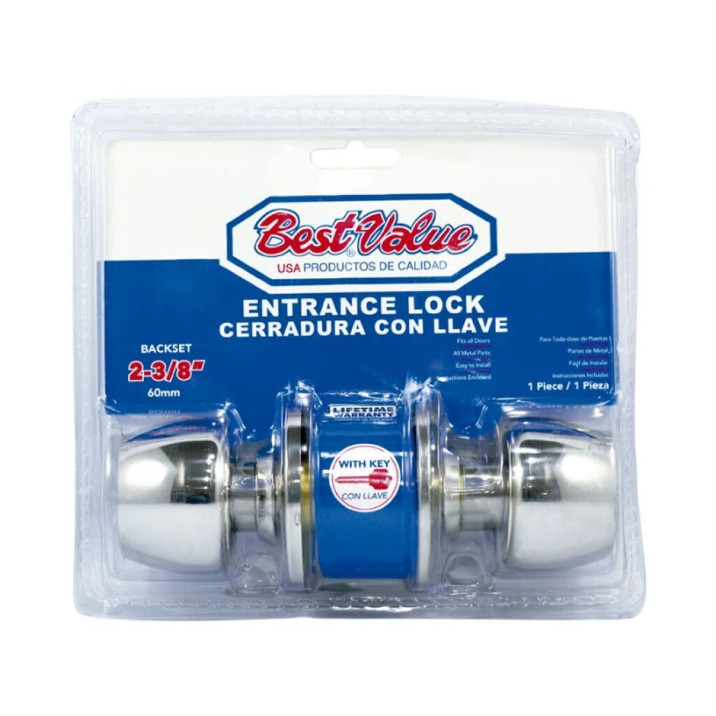 CERRADURA POMO BOLA CON LLAVE INOX - BEST VALUE