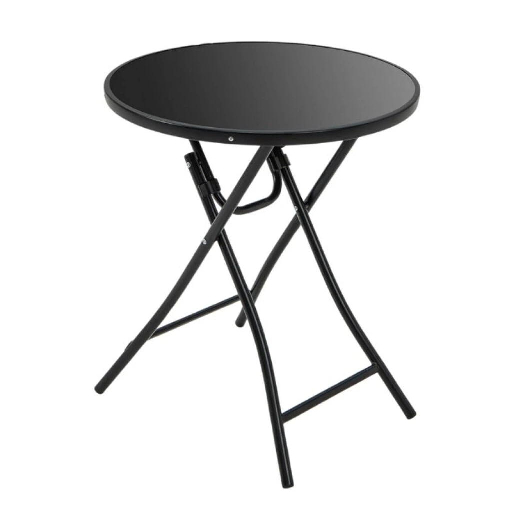 MESA REDONDA PLEGABLE DE VIDRIO
