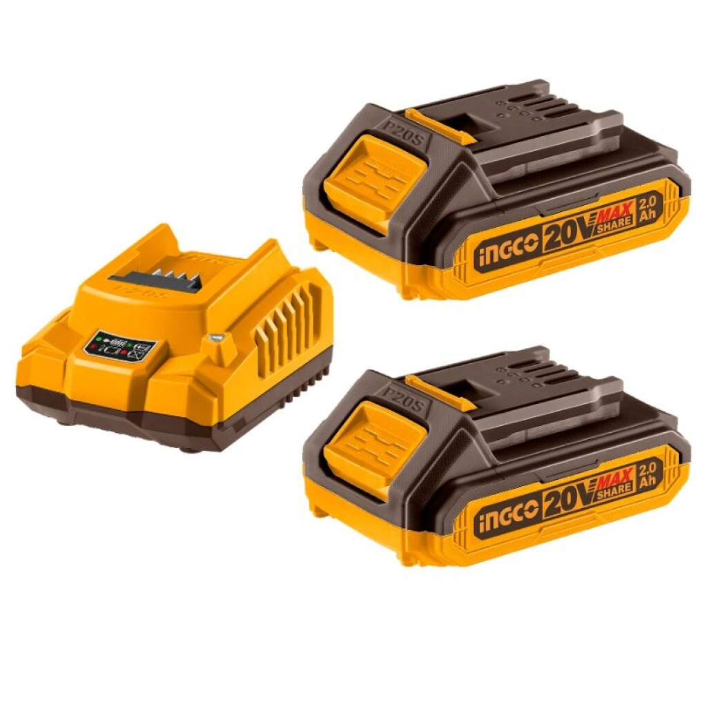 SET 2 BATERIA 20V 2 AMP + 1 CARGADOR - INGCO FBCPK1222