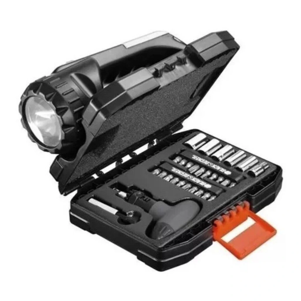 KIT HERRAMIENTA PARA AUTO CON LINTERNA 35 PIEZAS - BLACK & DECKER