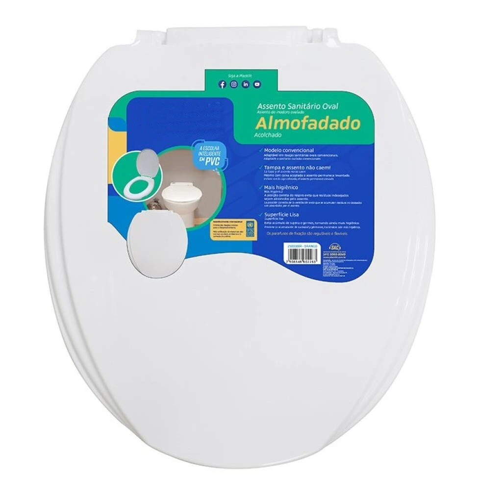 TAPA PARA INODORO UNIVERSAL ACOLCHADA - BLANCA
