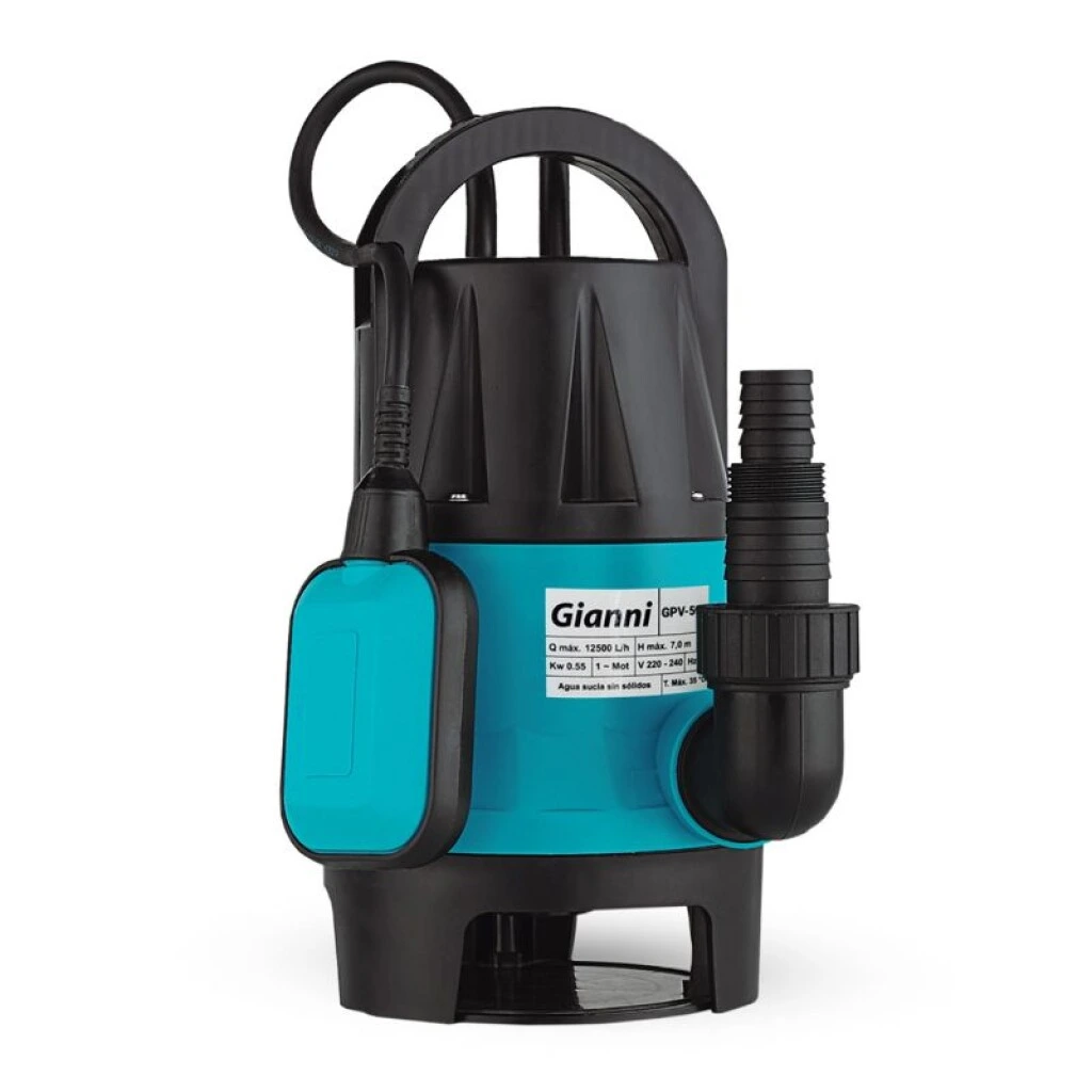BOMBA DRENAJE PLASTICA AGUA SUCIA 230V-075 HP GIANNI GPV-550