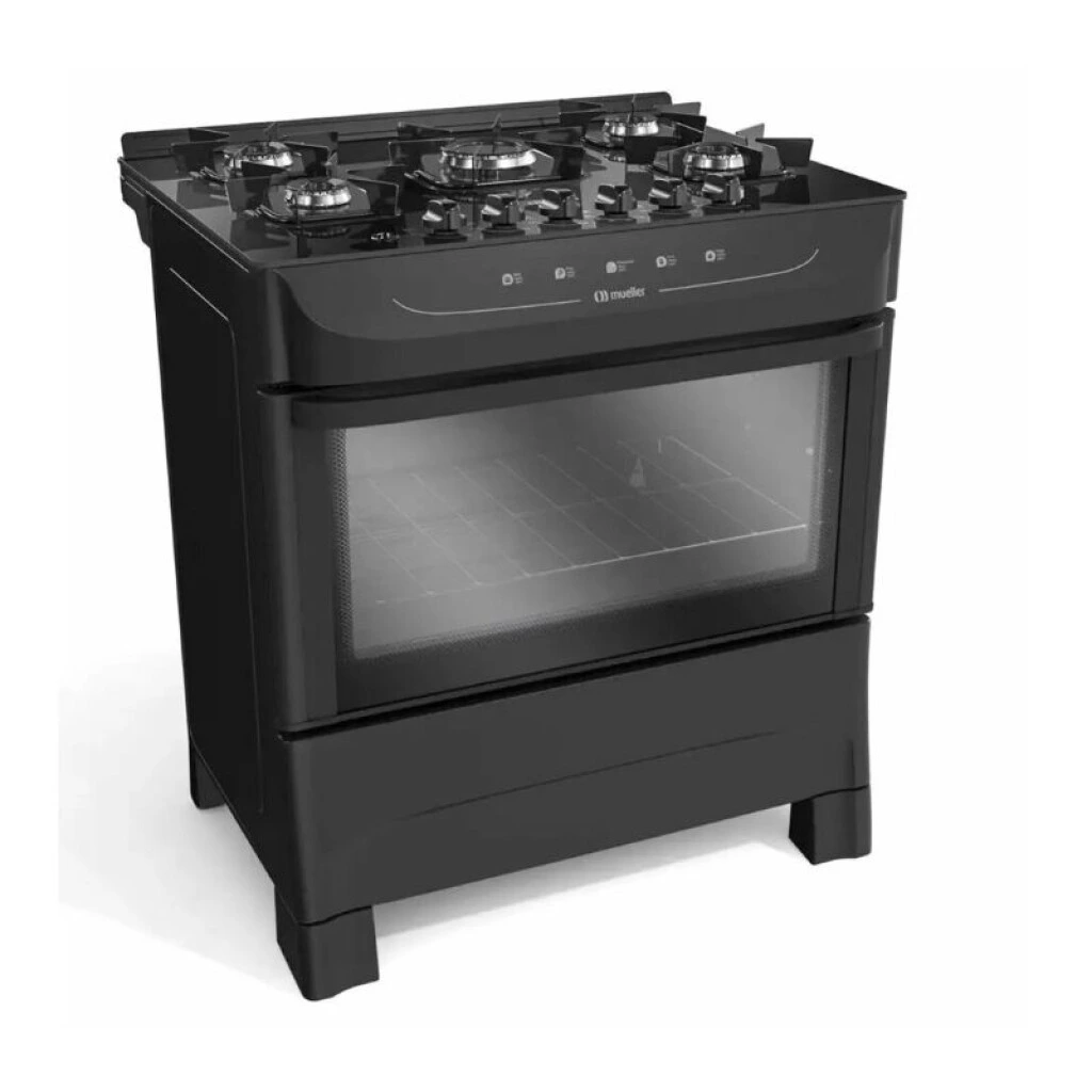 COCINA ELDOM 5H A GAS HAMBURGO - NEGRA