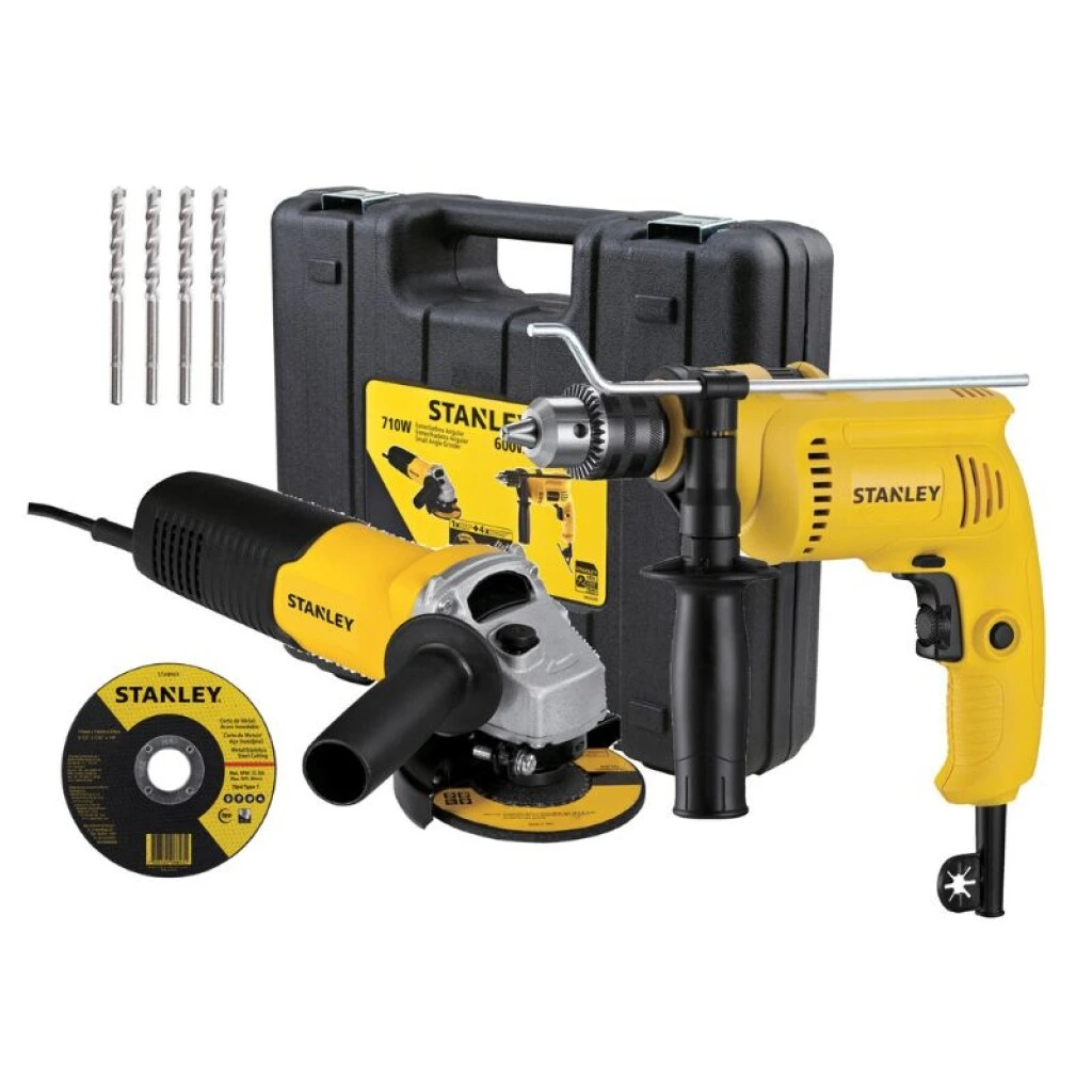 COMBO SHG6070KA TALADRO SDH600 + AMOLADORA STGS7115 - STANLEY