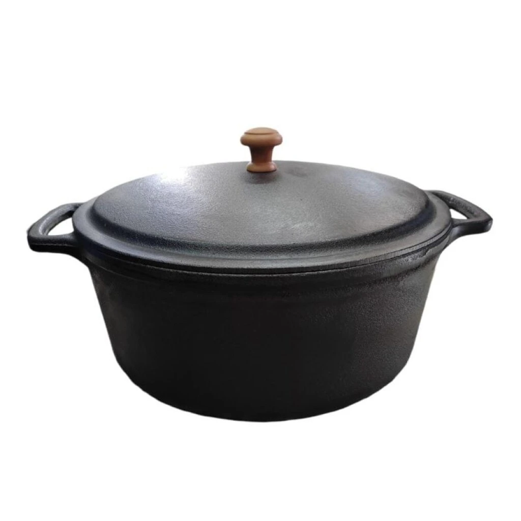 OLLA REDONDA CON TAPA EN HIERRO 8 LT