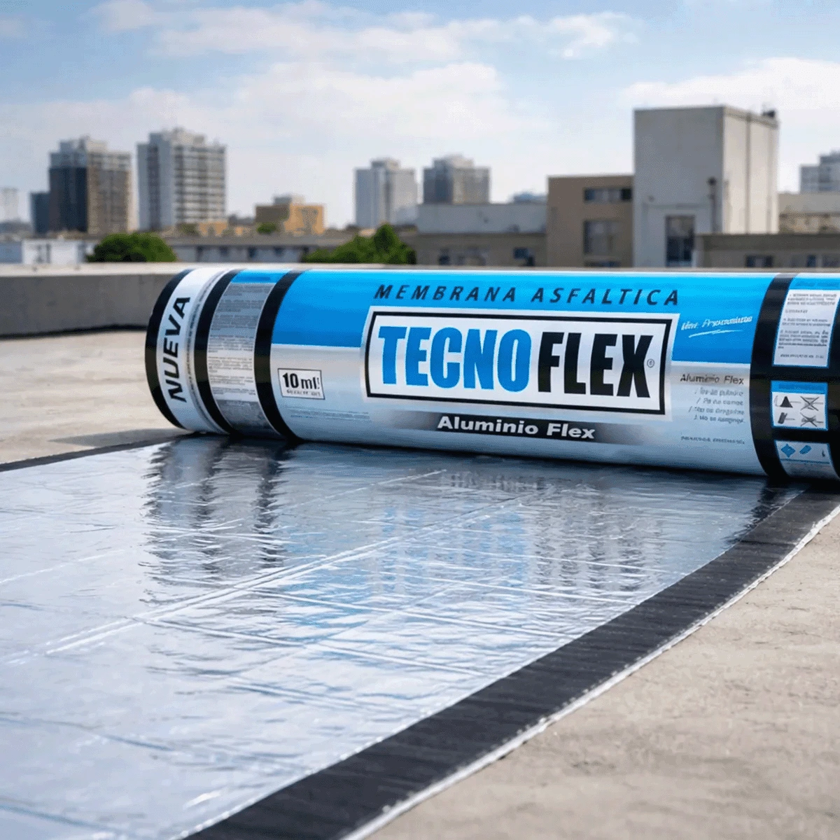 Membrana Asfáltica Tecnoflex Aluminio Flexible 4 mm 40 kg
