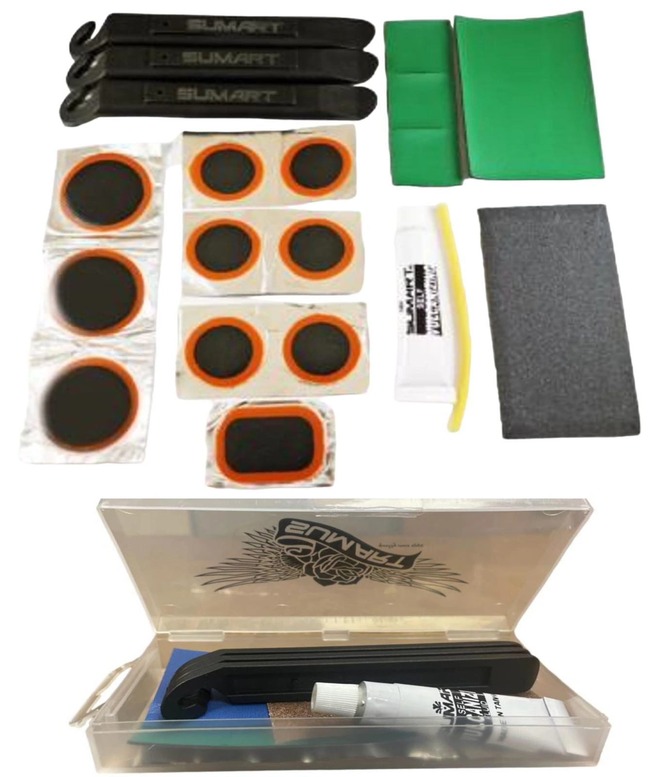 Kit de Reparación Cámara Pinchazo Bicicleta Parche Completo SUMART TOOLS