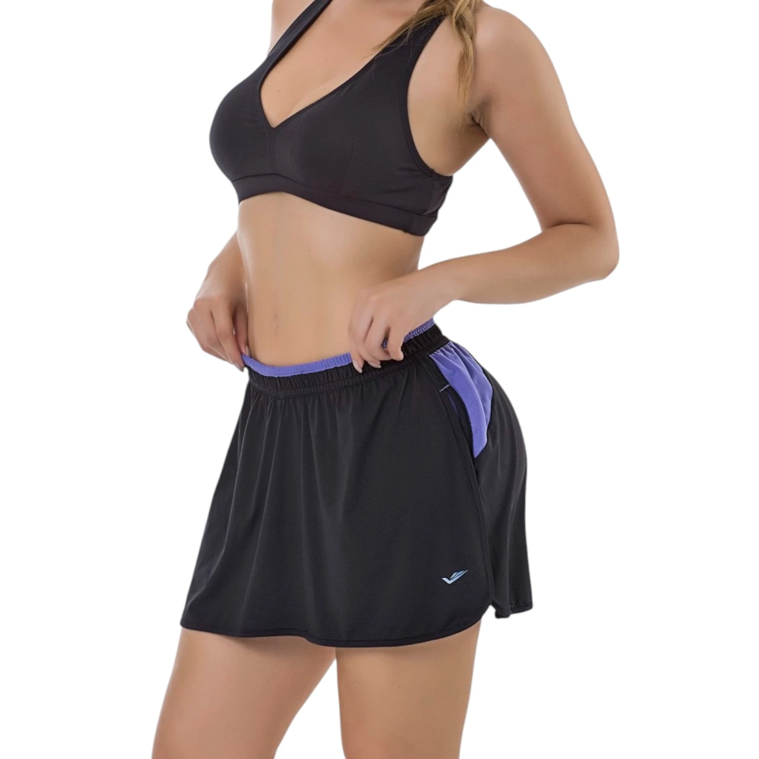 Short Pollera Deportivo Poliamida Niña Gimnasia Aeróbicas ELITE