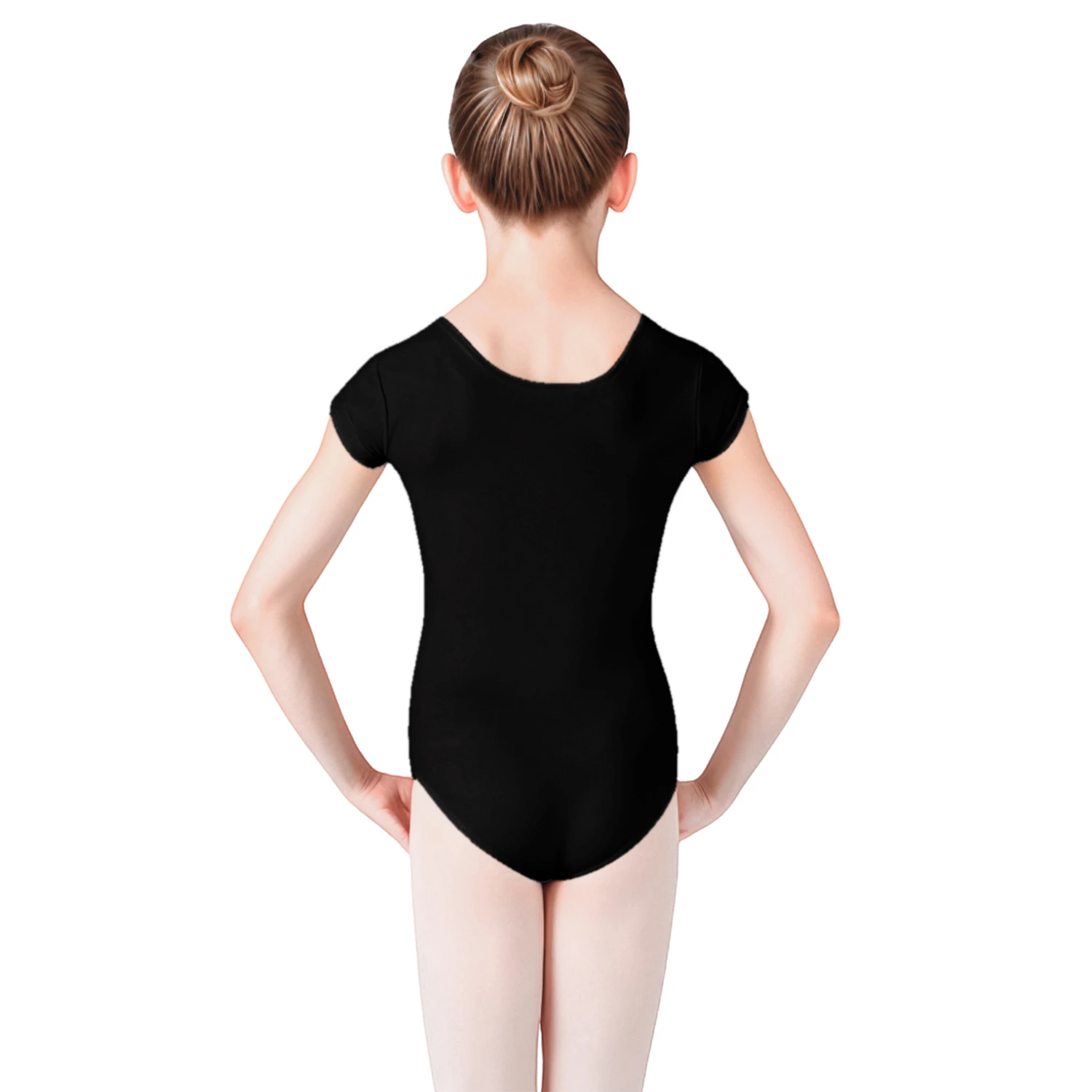 Malla Ballet y Gimnasia Niña Manga Corta Baile Negra
