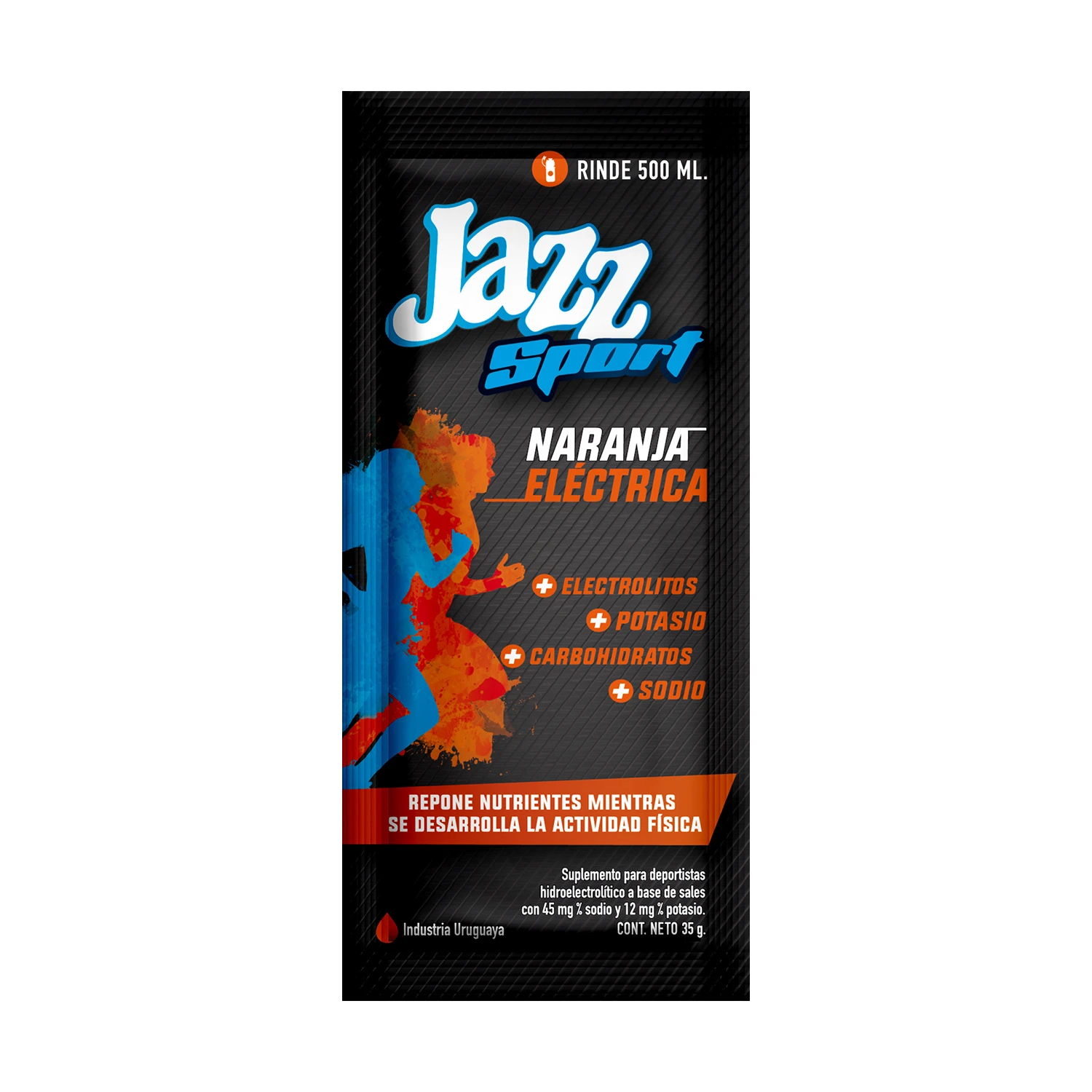 Caja x 12 Bebida Polvo Isotónica Sabor Naranaja Eléctrica JAZZ SPORT