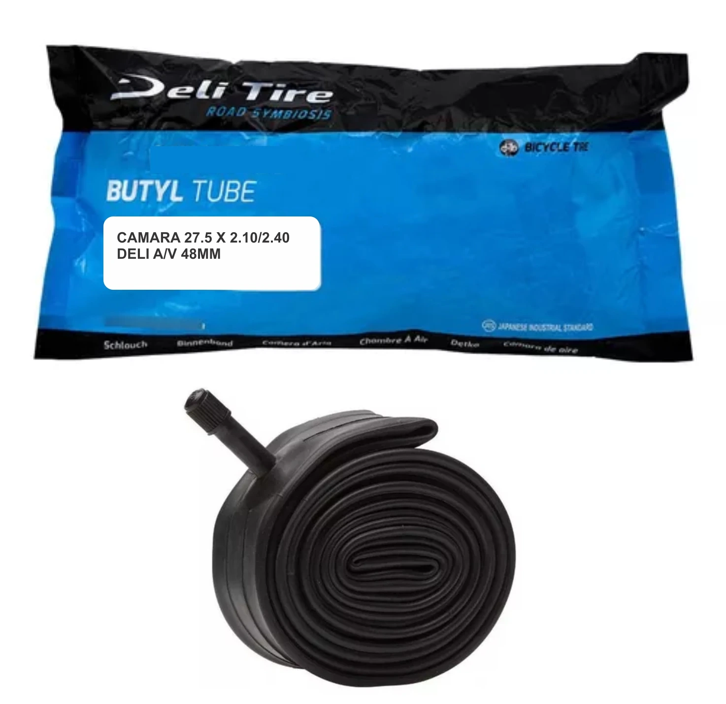 Cámara Bicicleta Caucho Butílico 27.5 x 2.10?2.40 A/V 48 mm DELI TIRE