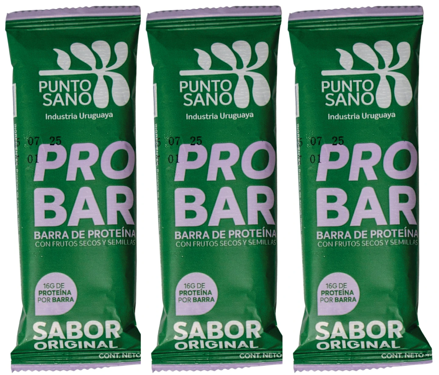 Kit x3 Barra de Proteína PRO BAR Punto Sano Sabor Original 45g