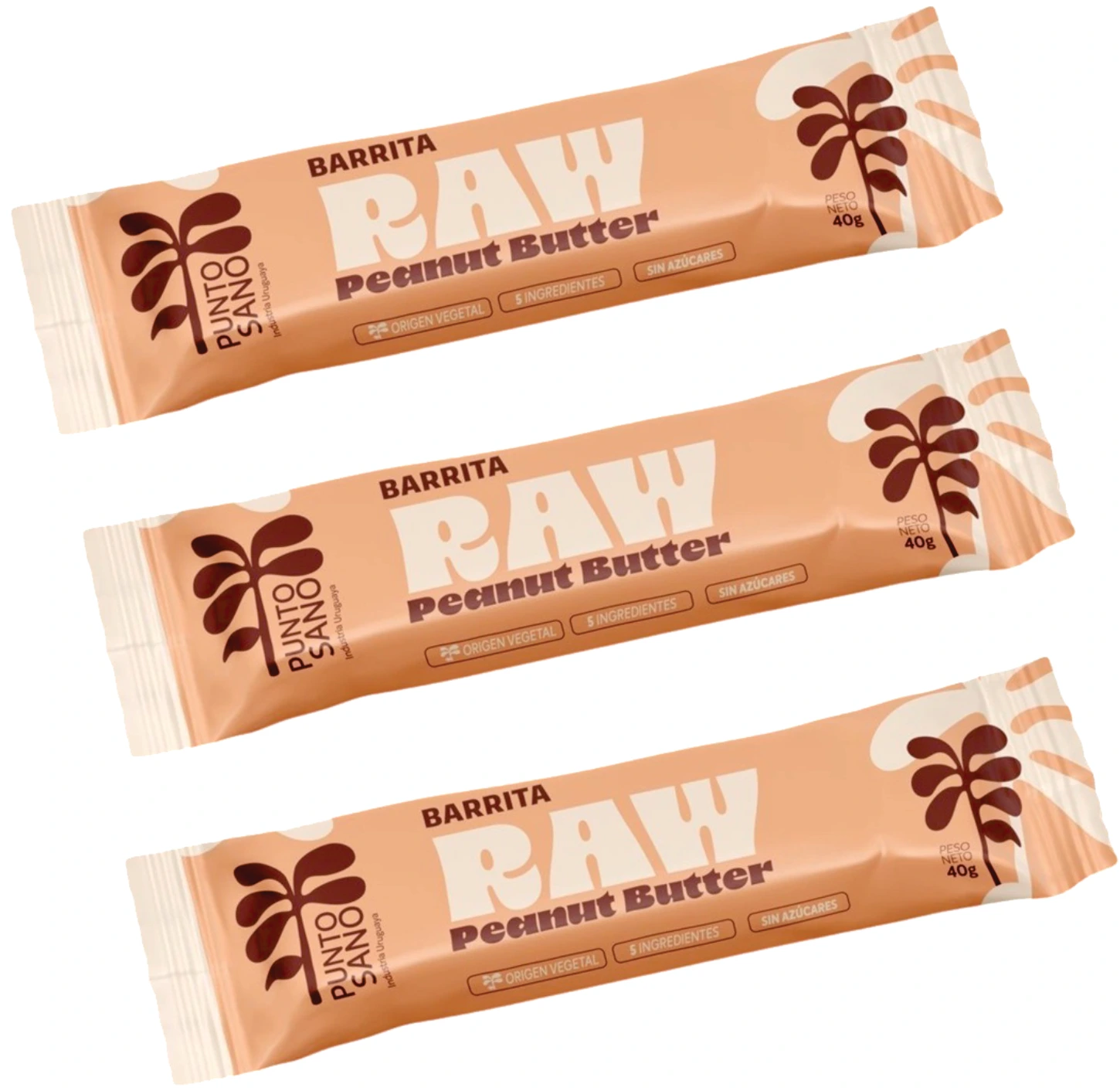 Kit x3 Barrita RAW Punto Sano Mantequilla de Maní 40g