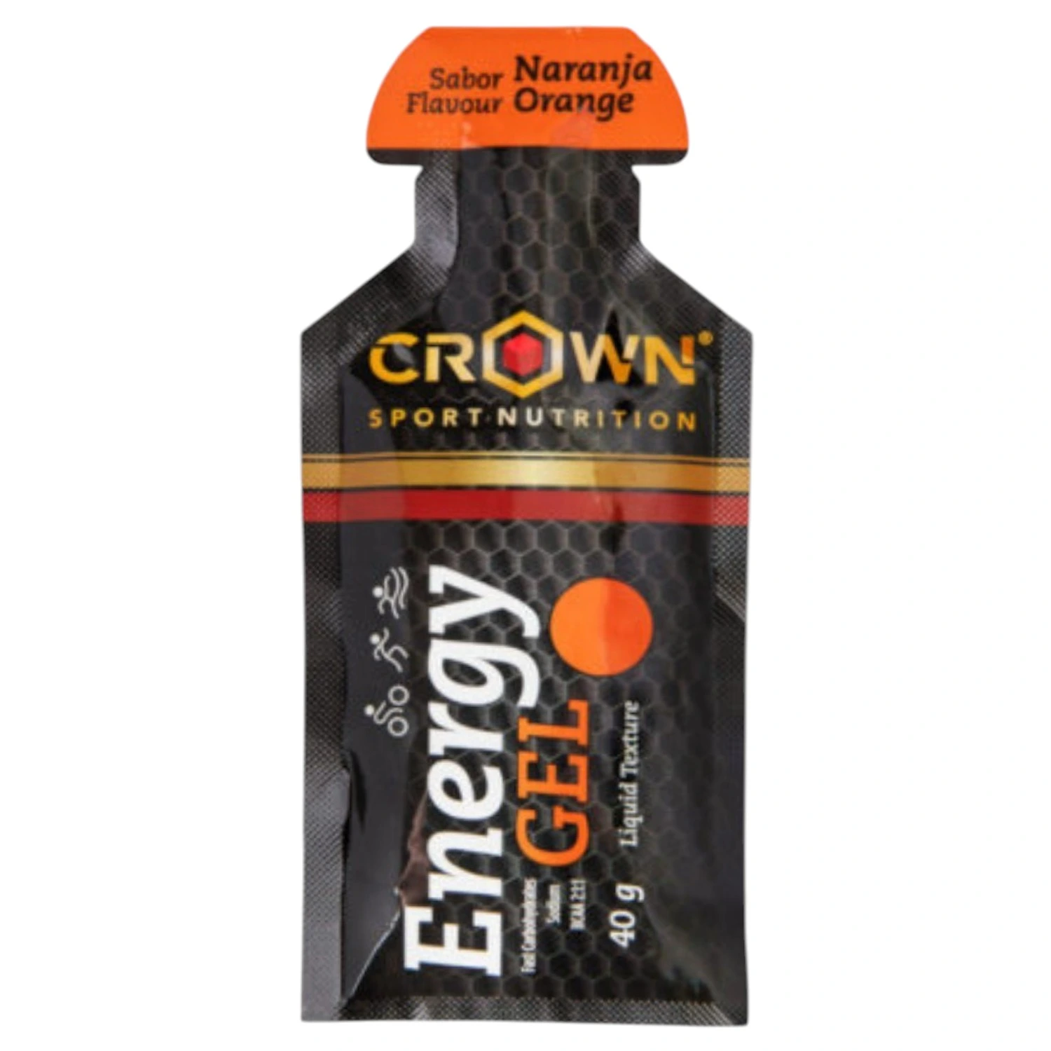 Gel energetico crown 40g naranja apto vegano