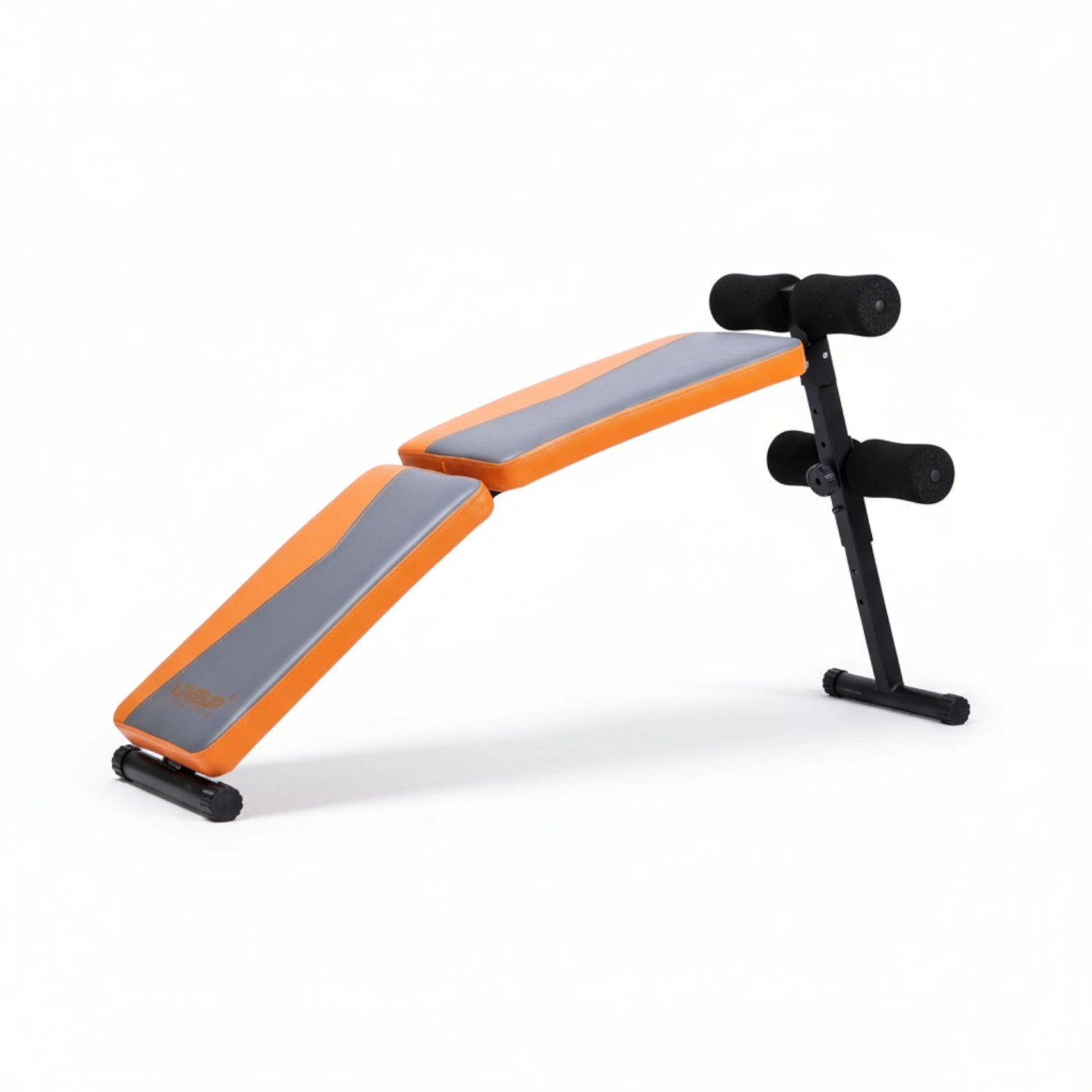 Banco de Abdominales Liveup LS1209 Negro con Detalles Naranja – Fitness Sit-Up Bench