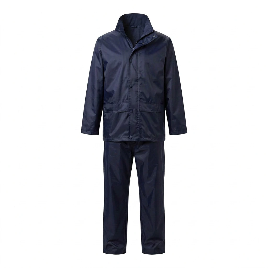 Traje Impermeable Oxford/PVC para Hombre – Chaqueta y Pantalón Azul, Uso Industrial y de Trabajo