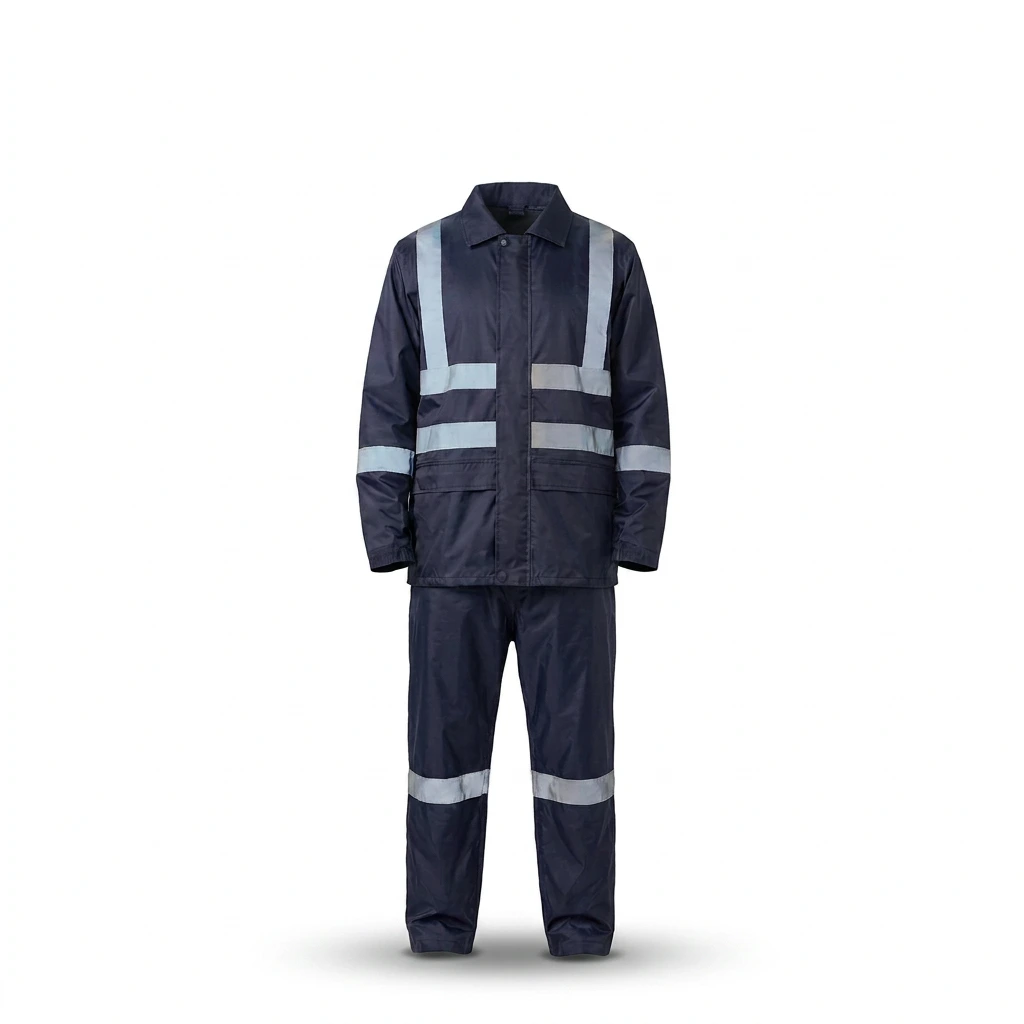 Traje Impermeable Oxford/PVC para Hombre – Chaqueta y Pantalón Azul – Uso Industrial, Trabajo, Delivery y Transporte