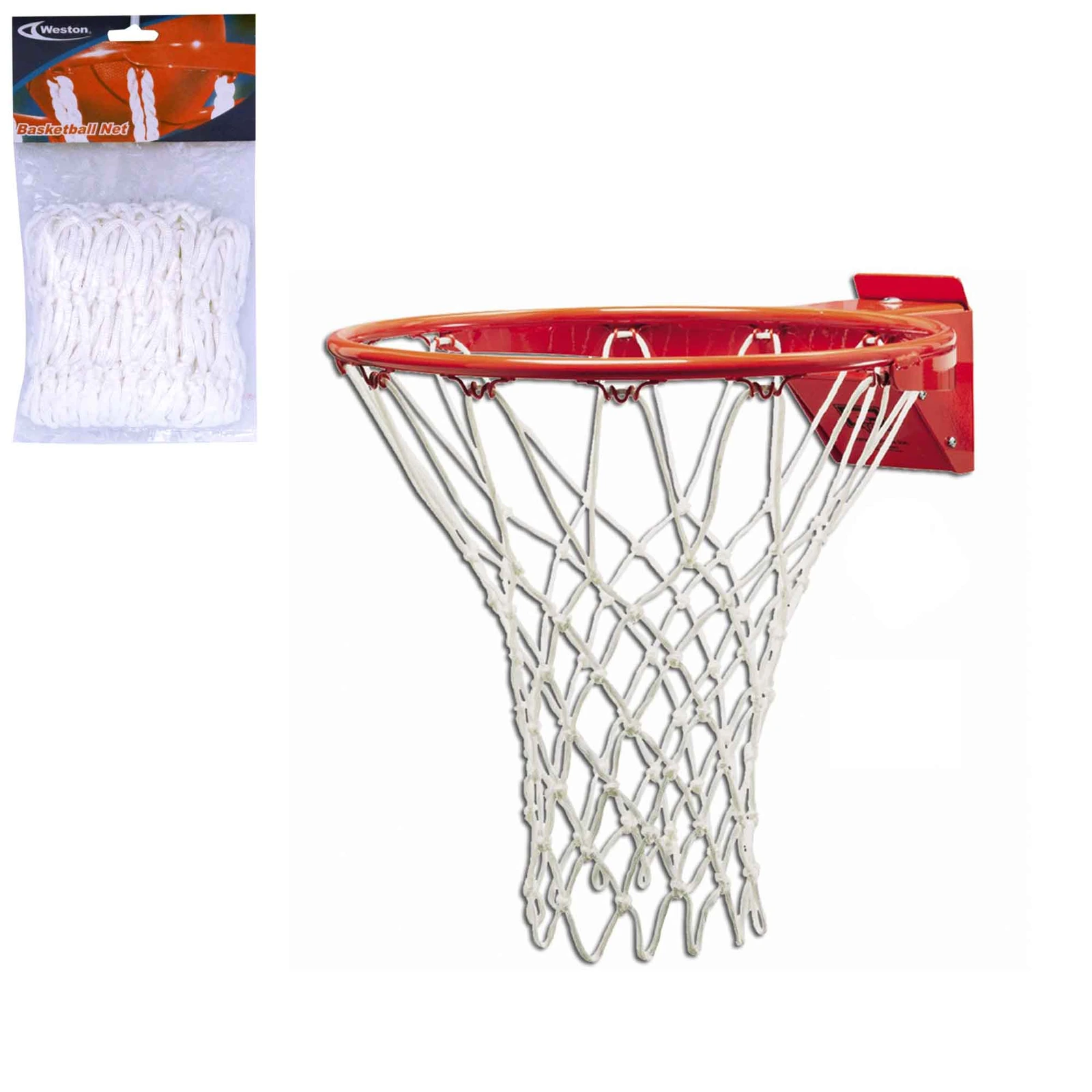 Red de Basketball Weston Blanca Par para Aro Estándar Uso Interior y Exterior