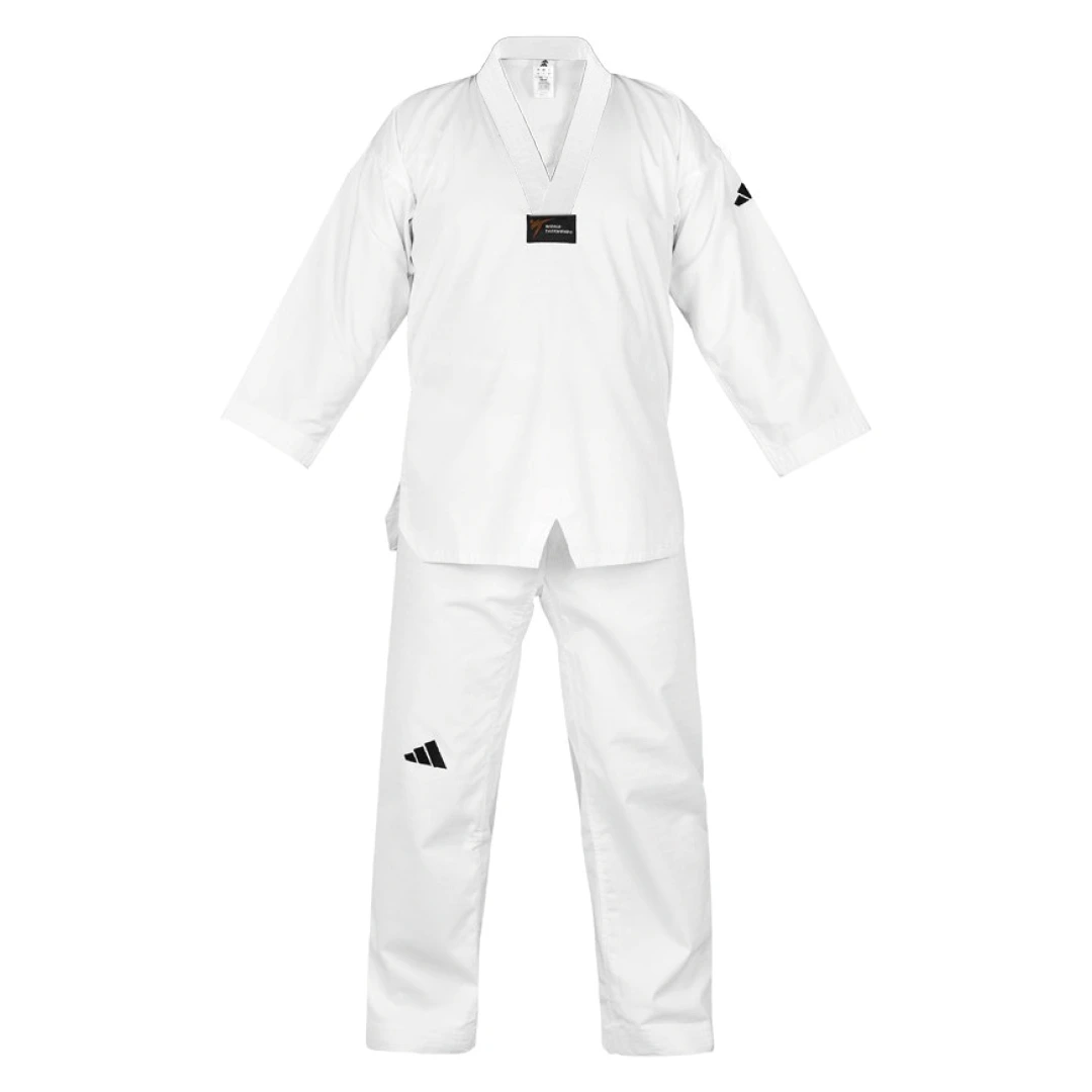Uniforme Taekwondo Adidas Adi Club WT Algodon Poliester Aprobado World Taekwondo para Entrenamiento Talles 120 a 210