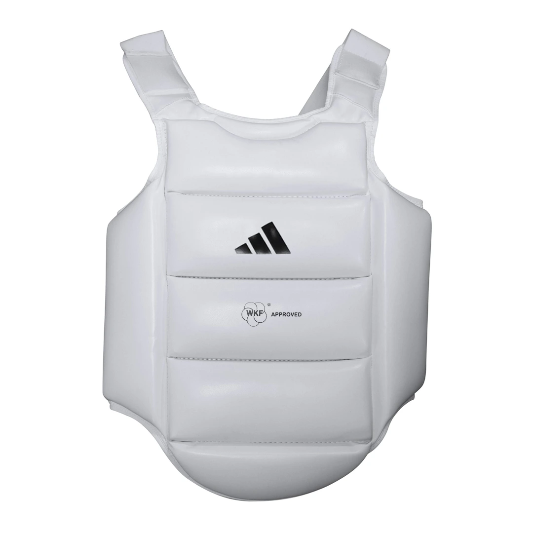 Protector de Pecho Karate Adidas WKF Niño ADIPKID Blanco/Negro EVA para Competicion Infantil Aprobado Federacion Mundial
