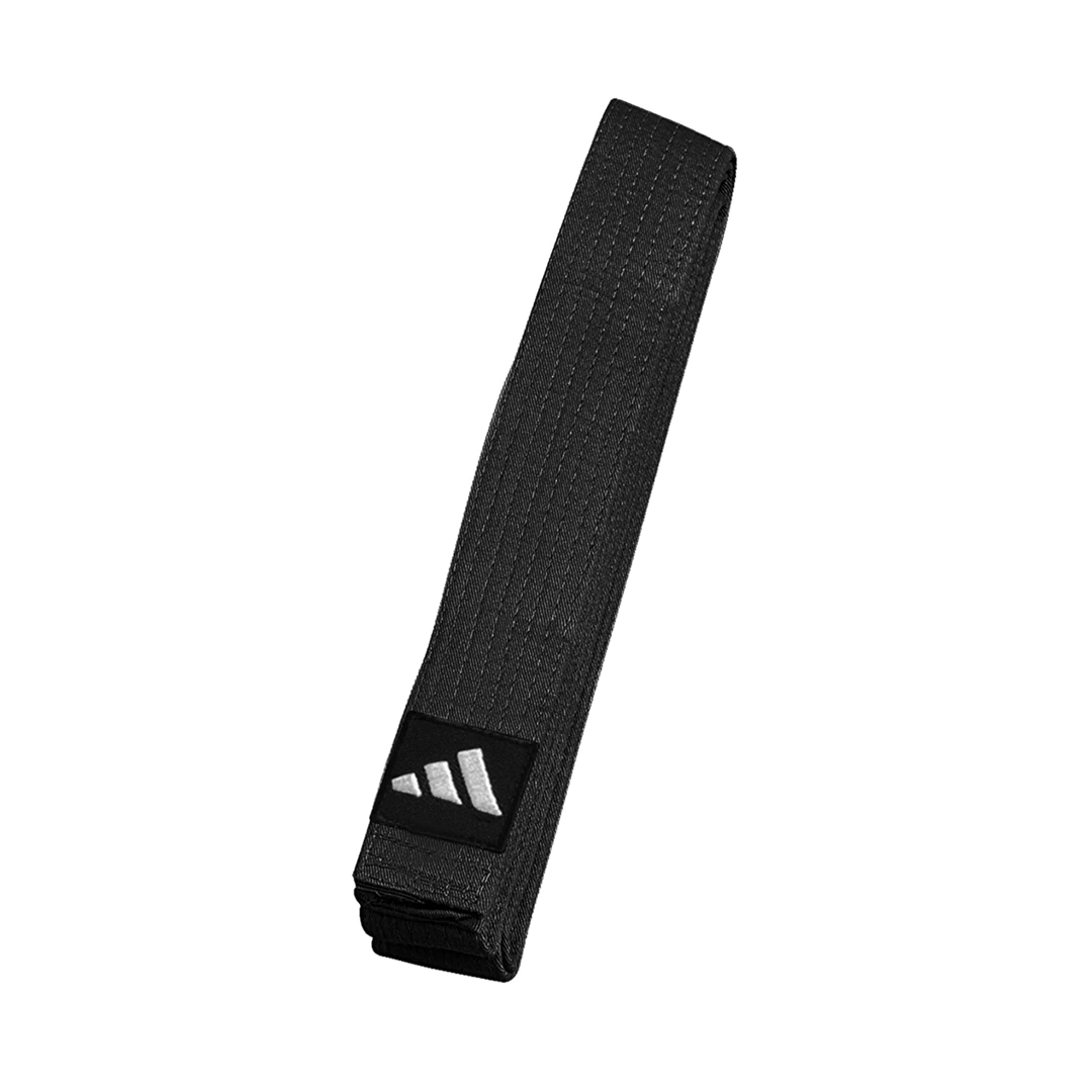Cinturon Karate Adidas Elite Negro Algodon Reforzado Premium para Avanzados Maestros y Cinta Negra Largo 300cm