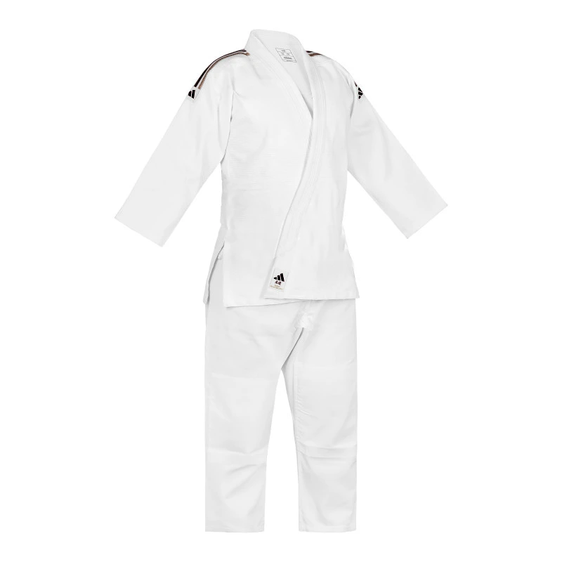 Uniforme Judo Adidas Club Sin Cinturon Algodon Poliester Tejido Reforzado Intermedio Avanzado Blanco