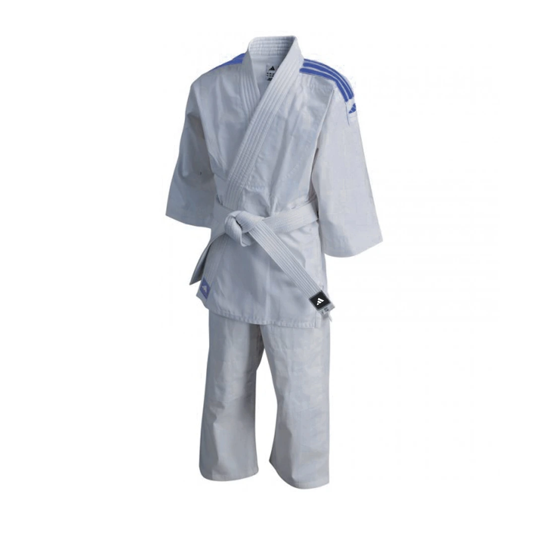 Uniforme Judo Adidas Evolution con Correa Algodon Poliester para Principiantes Blanco/Azul con Cinturon
