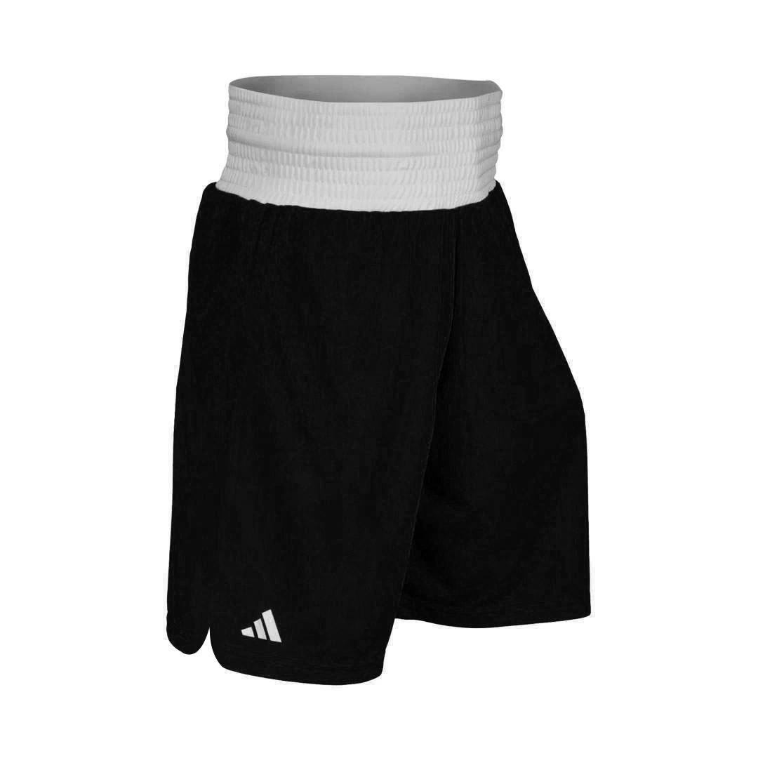 Short de Boxeo Adidas BX1 Poliester Cintura Ancha Elastica con Cordon Negro Diseño Boxistico Clasico Adulto