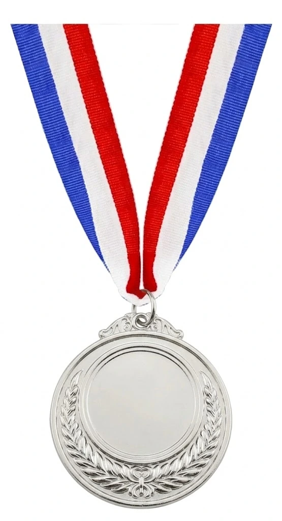 Medalla Plata Premiacion Futbol 6.5 cm Deporte Con Cinta