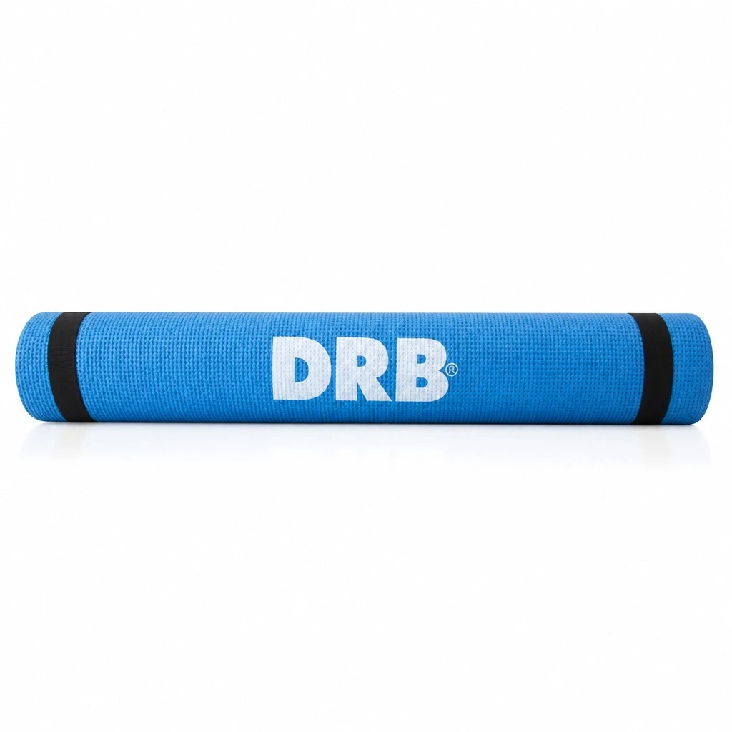 Colchoneta Yoga Pilates DRB 4mm PVC Celeste Liviana para Casa y Gimnasio