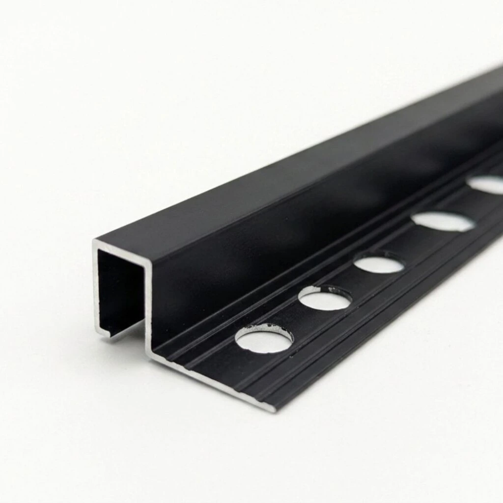 Guardacanto Quadra Aluminio Cromo Mate Para Porcelanato 12mm x 2.5mts