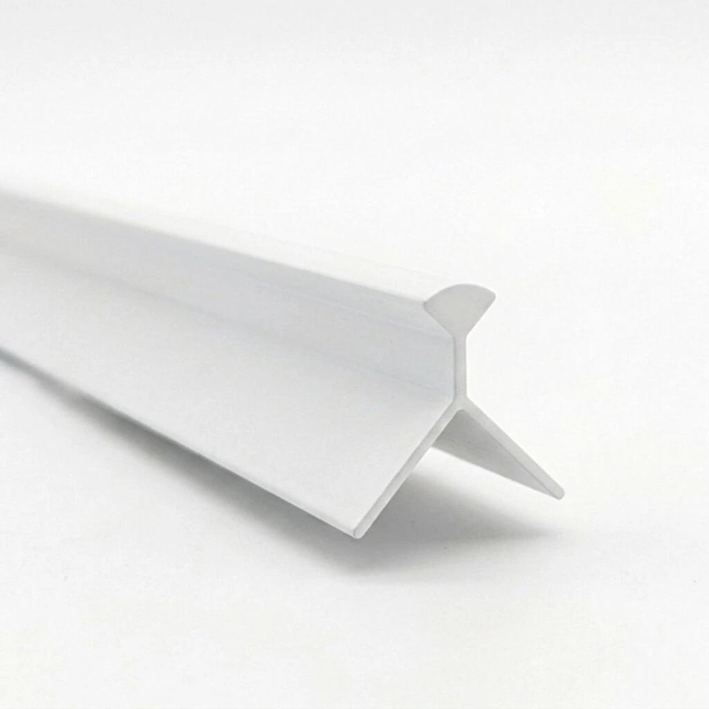 Perfil de Aluminio en Flecha para Porcelanatos Blanco 12mm x 2.5mts